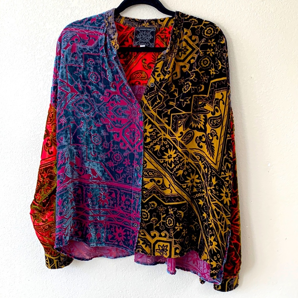 Johnny Was multi colored blouse